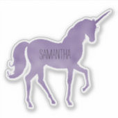 Lila Einhorn Aufkleber (Vorderseite)