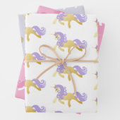Lila Einhorn aus Pink-Gold Geschenkpapier Set (Beispiel)