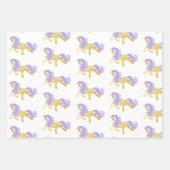 Lila Einhorn aus Pink-Gold Geschenkpapier Set (Vorderseite)