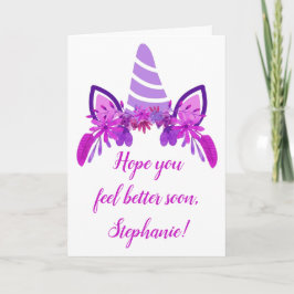 Lila Einhorn-Blütenmassage Karte