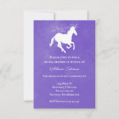 Lila Einhorn-Brautparty Einladung (Vorderseite)