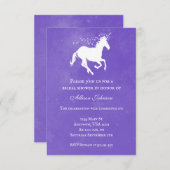 Lila Einhorn-Brautparty Einladung (Vorne/Hinten)