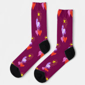 Lila Einhorn-Crew Socken (Linkes Detail)