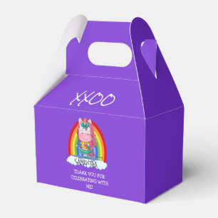 Lila Einhorn-Gastgeschenk Geschenkschachtel