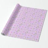 Lila Einhorn Geburtstag Geschenkpapier (Ungerollt)