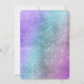 Lila Einhorn Glitter Einladung (Rückseite)