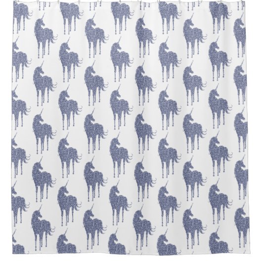 Lila Einhorn-Glitzer Duschvorhang (Vorderseite)