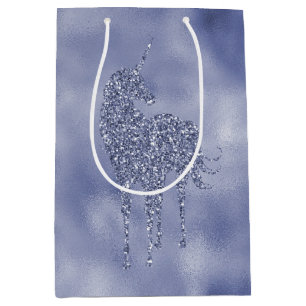 Lila Einhorn-Glitzer Mittlere Geschenktüte