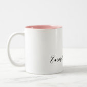 Lila Einhorn-Glitzer personalisiert Zweifarbige Tasse (Links)