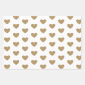Lila Einhorn Gold Glitzer Herz Geschenkpapier Set (Vorderseite 3)