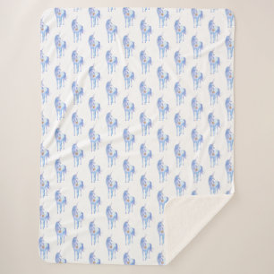 Lila Einhorn Gold Glitzer Herz Sherpadecke