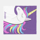 Lila Einhorn Hübsch Unicorns Fantasie Fleecedecke (Vorderseite (Horizontal))