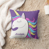 Lila Einhorn Hübsch Unicorns Fantasie Kissen (Decke)