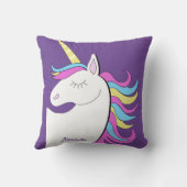 Lila Einhorn Hübsch Unicorns Fantasie Kissen (Rückseite)