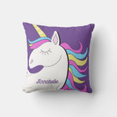 Lila Einhorn Hübsch Unicorns Fantasie Kissen (Vorderseite)
