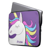 Lila Einhorn Hübsch Unicorns Fantasie Laptopschutzhülle (Vorderseite Links)