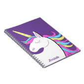 Lila Einhorn Hübsch Unicorns Fantasie Notizblock (Rechte Seite)