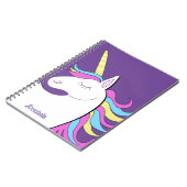 Lila Einhorn Hübsch Unicorns Fantasie Notizblock (Linke Seite)