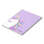 Lila Einhorn Hübsch Unicorns Fantasie Notizblock (Rotiert)