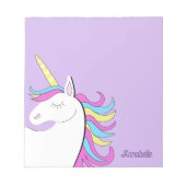 Lila Einhorn Hübsch Unicorns Fantasie Notizblock (Vorderseite)