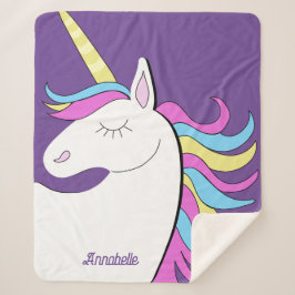 Lila Einhorn Hübsch Unicorns Fantasie Sherpadecke