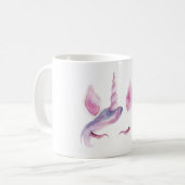 Lila Einhorn Kaffeetasse (Vorderseite Links)