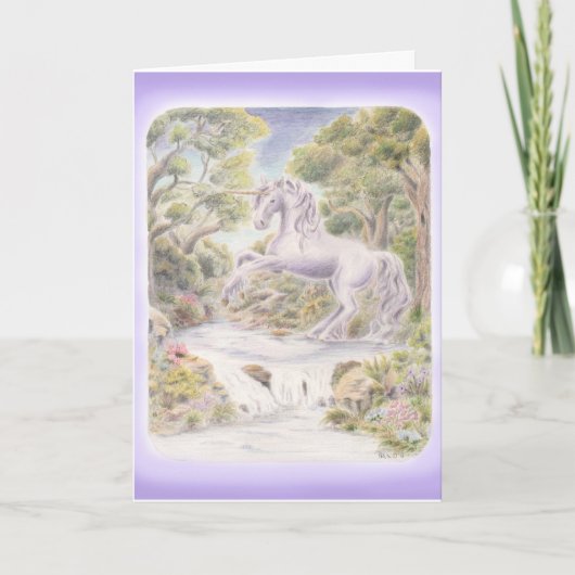 Lila Einhorn Karte (Vorderseite)