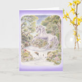 Lila Einhorn Karte (Gelbe Blume)