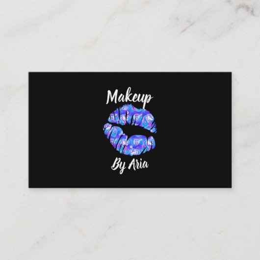 Lila Einhorn Lips Fantasy Creative Makeup Artist Visitenkarte (Vorderseite)