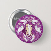 Lila Einhorn-Mandala Button (Vorne & Hinten)