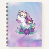 Lila Einhorn-Notebook Notizblock (Vorderseite)