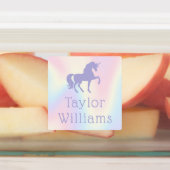 Lila Einhorn-Pastellfarben-Regenbogenkinder-Haftbe Etiketten (Befestigt)