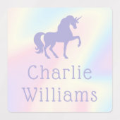 Lila Einhorn-Pastellfarben-Regenbogenkinder-Haftbe Etiketten (Design 2)