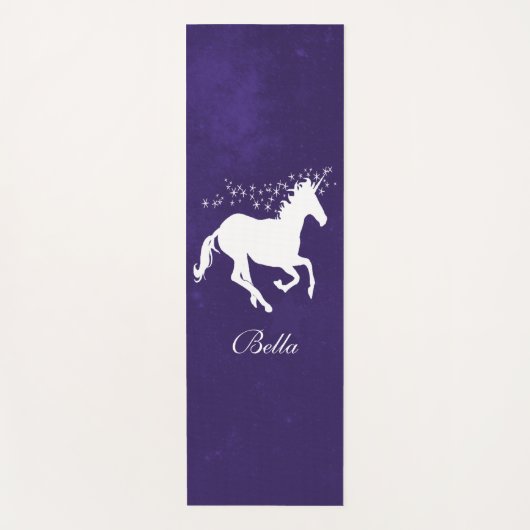 Lila Einhorn Personalisiert Yoga Mat Yogamatte (Vorderseite)