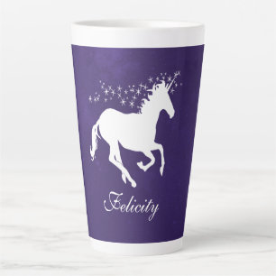 Lila Einhorn Personalisierte Latte-Tasse Milchtasse