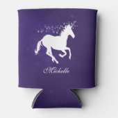Lila Einhorn Personalisierter Dosenkühler (Vorderseite)