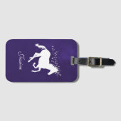 Lila Einhorn-Personalisierter Gepäckanhänger (Vorderseite (Horizontal))