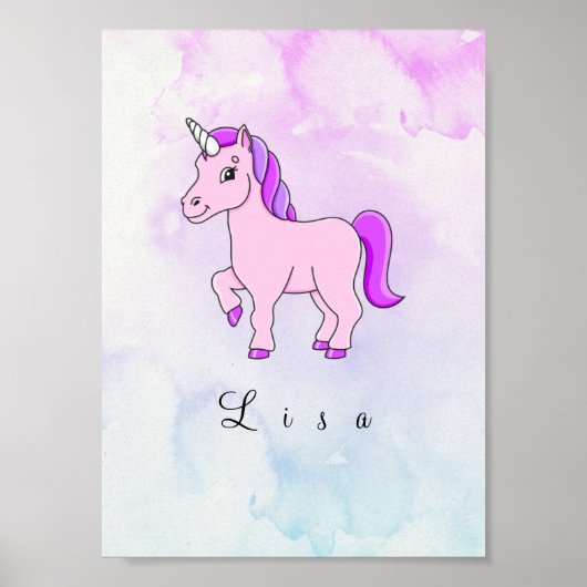 lila Einhorn Poster (Vorne)