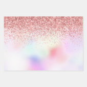 Lila Einhorn Regenbogen Rosa Glitzer Sparkle Herz Geschenkpapier Set (Vorderseite)