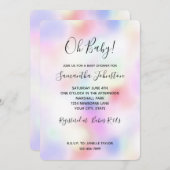 Lila Einhorn Rosa Pfirsichläufer Einladung (Vorne/Hinten)