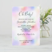 Lila Einhorn Rosa Pfirsichläufer Einladung (Stehend Vorderseite)