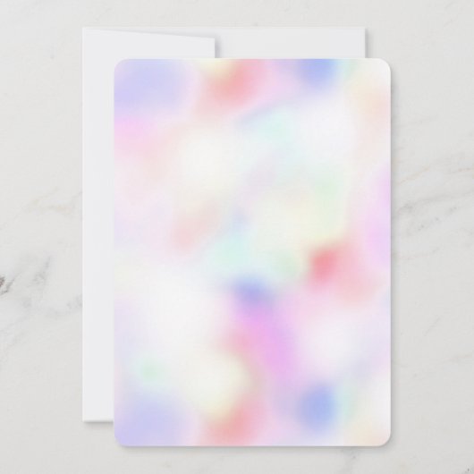 Lila Einhorn Rosa Pfirsichläufer Einladung (Rückseite)