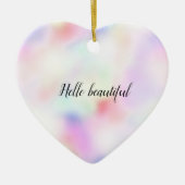 Lila Einhorn Rosa Pfirsichläufer Keramik Ornament (Vorne)