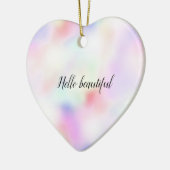 Lila Einhorn Rosa Pfirsichläufer Keramik Ornament (Links)