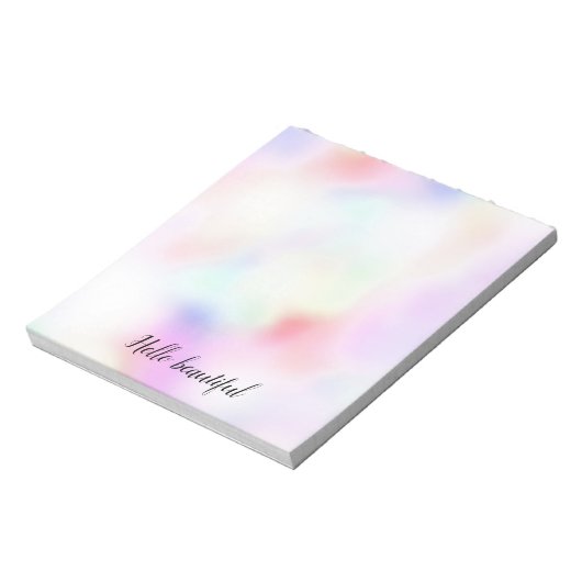 Lila Einhorn Rosa Pfirsichläufer Notizblock (Rotiert)