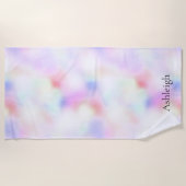 Lila Einhorn Rosa Pfirsichläufer Strandtuch (Vorderseite)