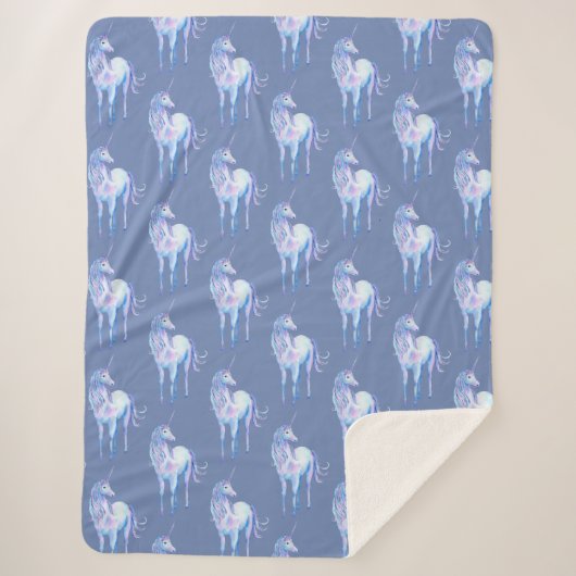 Lila Einhorn-Traum Sherpadecke (Vorderseite)