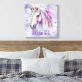 Lila Einhorn Traumwelt Glitzer Herz Leinwanddruck (Insitu (Schlafzimmer))