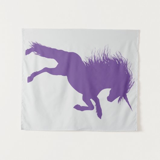 Lila Einhorn Wandteppich (Vorderseite (Horizontal))