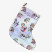 Lila Einhörner Großer Weihnachtsstrumpf (Vorderansicht (hängend))